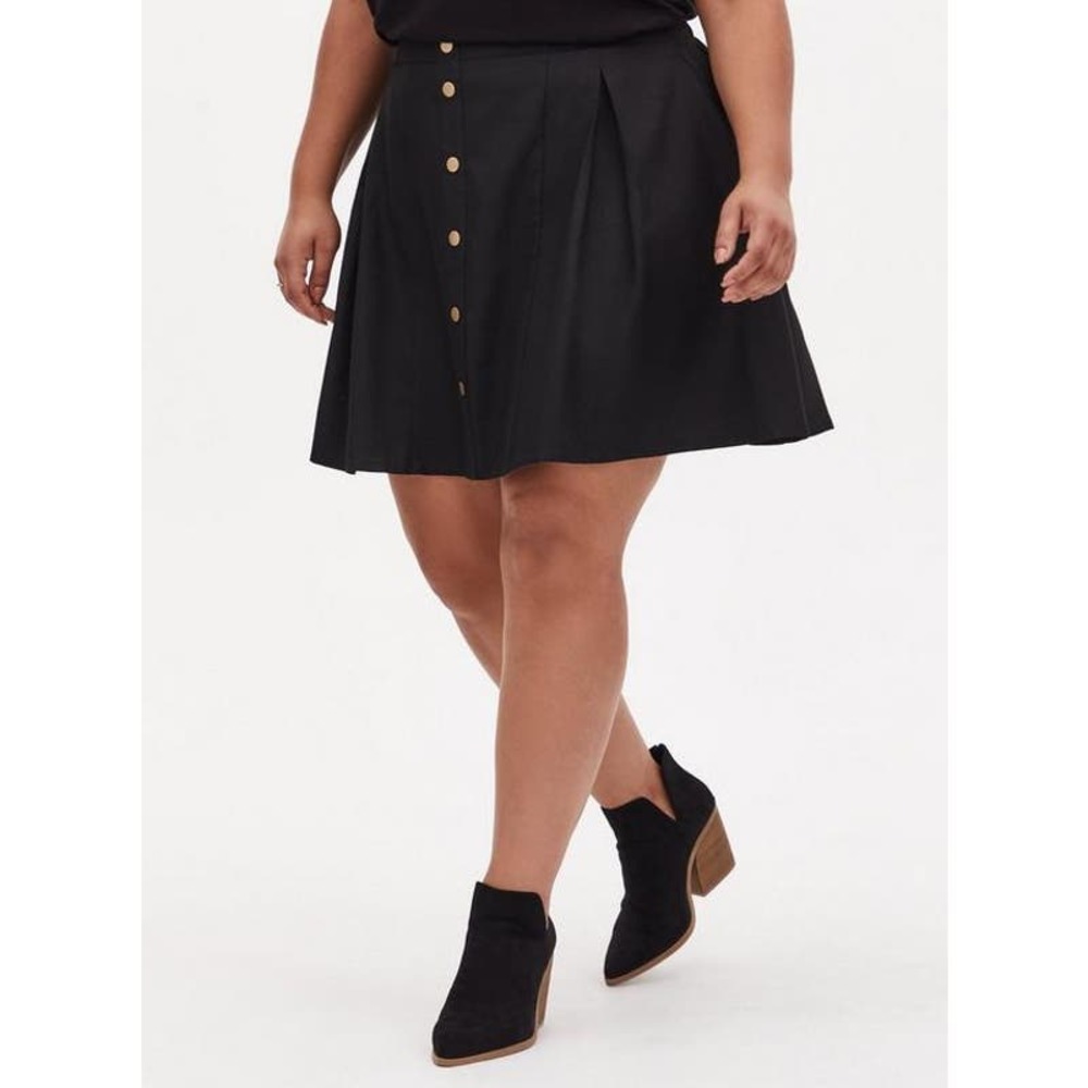 Copied - NWT Torrid Black Twill Button Up Skirt Mini Plus Size: 0X (12)